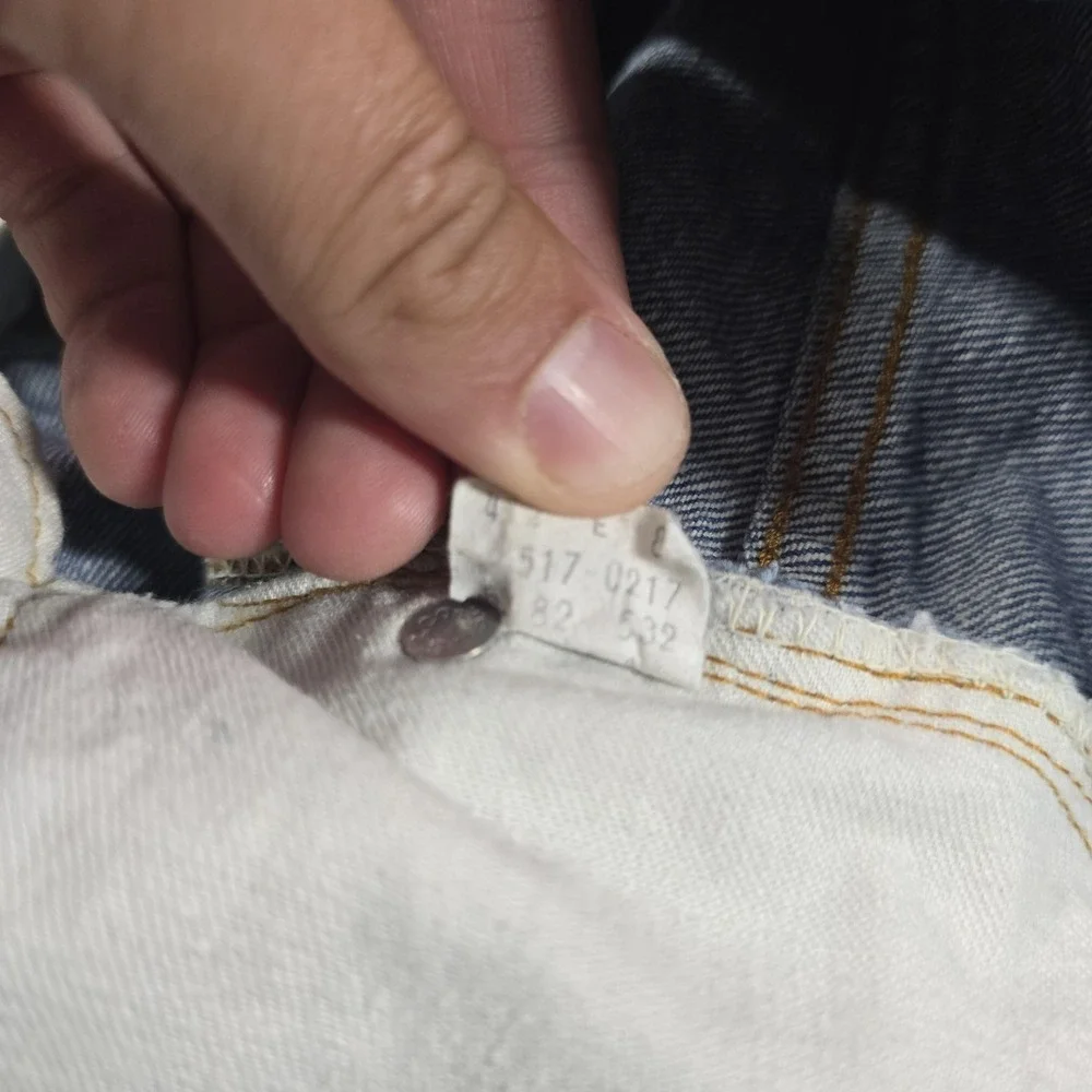 Vintage 80s Levi's 517 Jeans Mens 32x32 Blue‎ Bootcut USA Custom Snap Button Fly